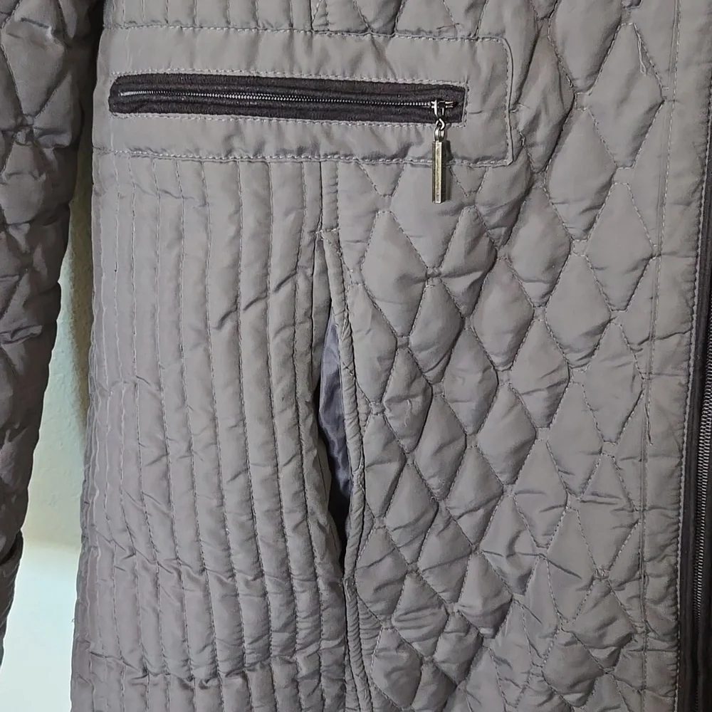 Weatherproof | Gray Quilted Hooded Coat Size Large - Picture 3 of 13